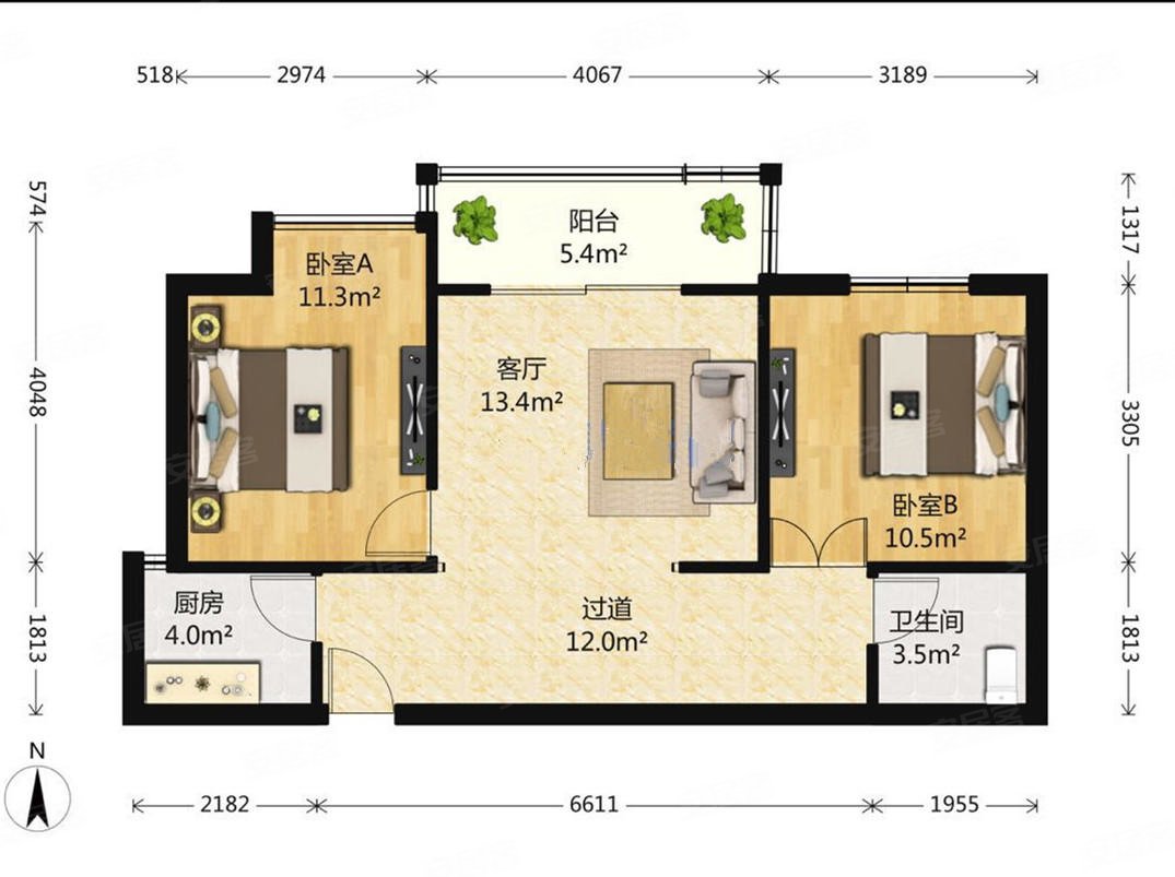 禹洲大学城朝南大两房中间楼层采光好近地铁环东海域