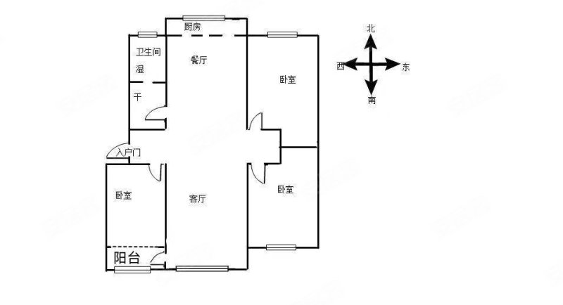 清泉小区3室2厅1卫140㎡南北87万