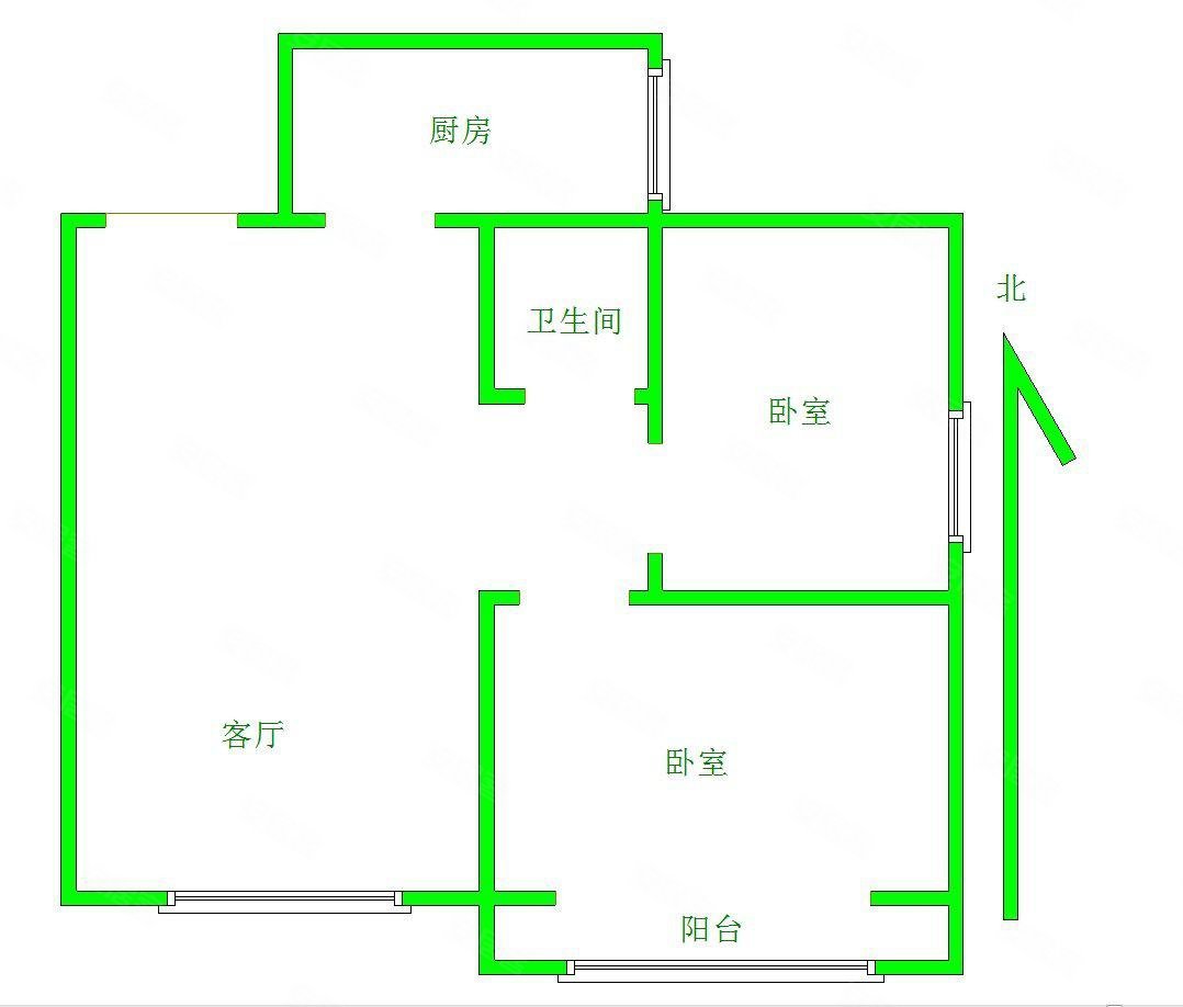 鑫和花园秀兰尚城保师附校旁北城枫景简装两室采光好中层诚心售