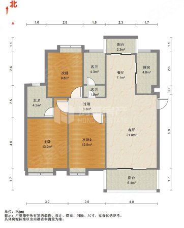 西站瑞都3室0厅0卫114.45㎡南北80万