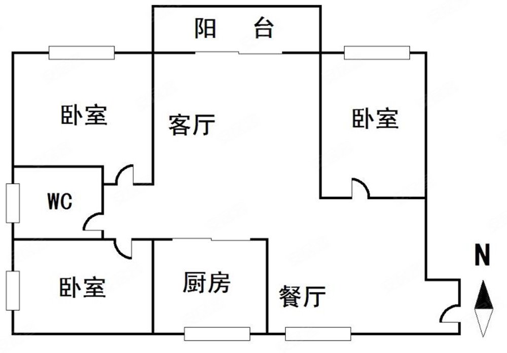 金海湾  90平三房     低月供  毛坯自由装