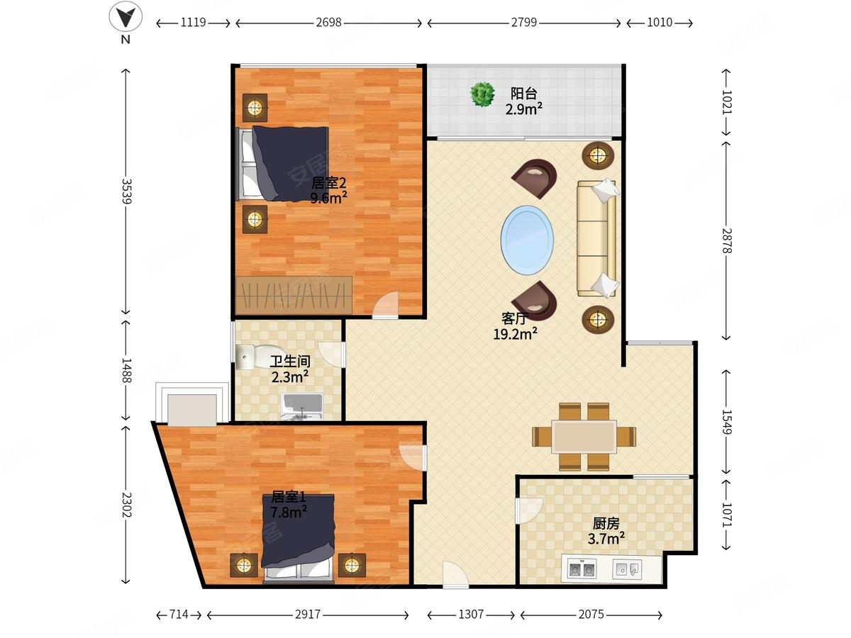 莲馨家园2室2厅1卫61.35㎡南0万