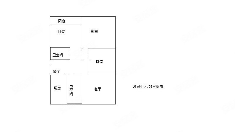 惠民花园小区3室2厅2卫105㎡南北70万