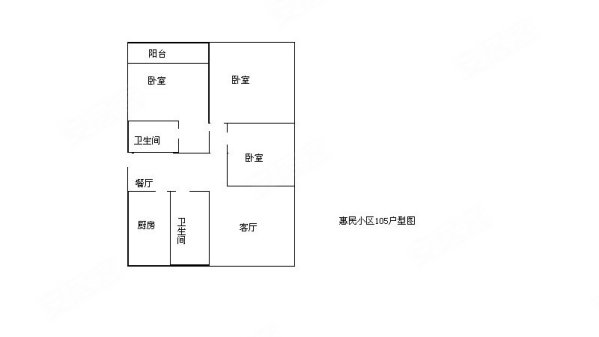 惠民花园小区3室2厅2卫105㎡南北70万