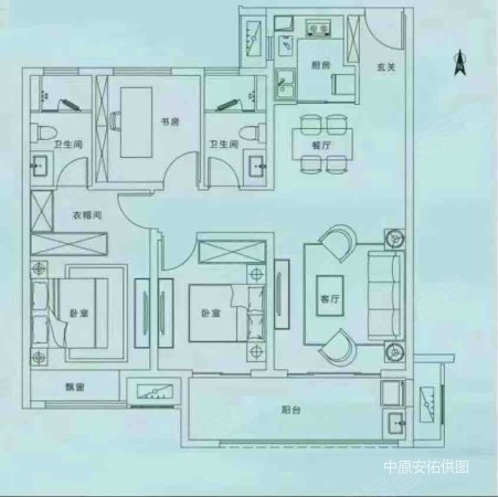 上坤红星天铂3室2厅2卫118㎡南90万