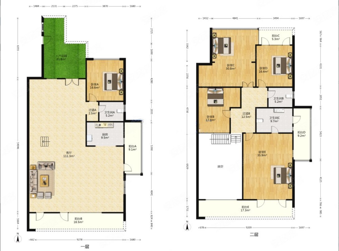 芙蓉园畔华侨城108坊四室毛坯中叠客厅挑空满三过二
