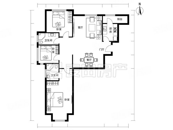【多图】林奥嘉园,北苑租房,南北通透 3室2厅 林奥嘉园,朝阳租房-北京