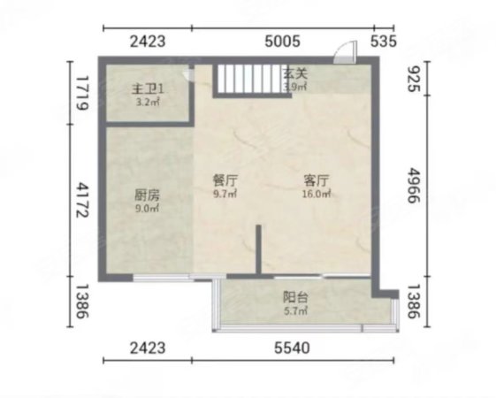 铂金时代2室2厅2卫58㎡南225万