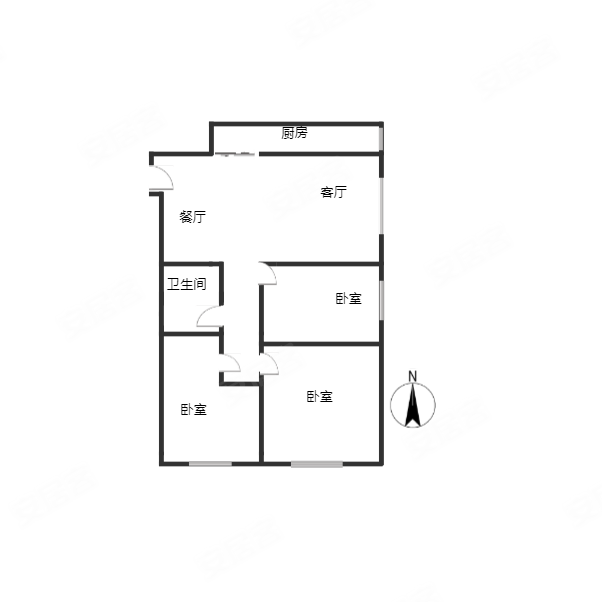 翡翠滨江3室2厅1卫110.43㎡东南79.8万