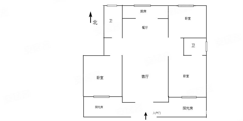 宇信凯旋城凯旋宫廷(方城)3室2厅2卫125.76㎡南北82万