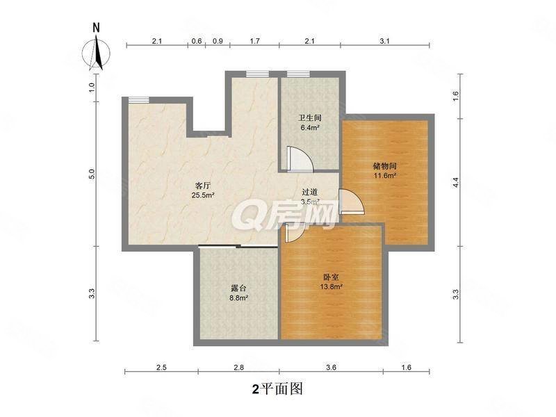 地铁口两房,顶楼复式带露台,空间利用率高,御琴湾二手房,135万,2室2厅