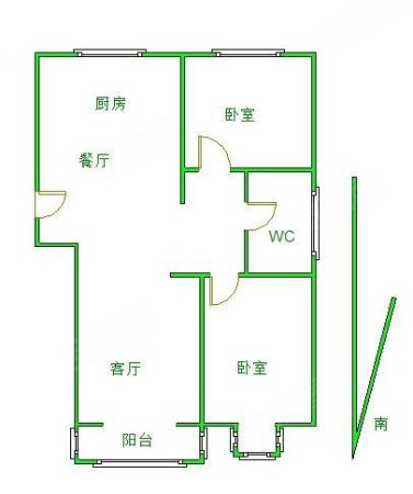 新垣雅轩2室2厅1卫98.56㎡南北76万