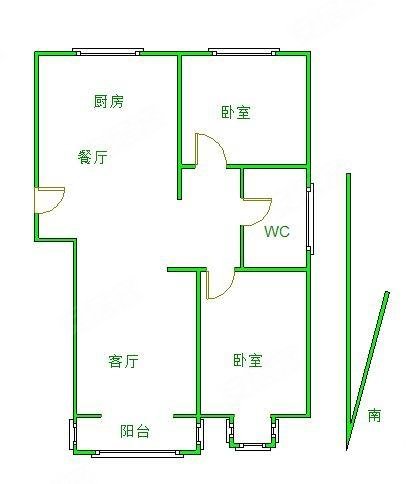 新垣雅轩2室2厅1卫98.56㎡南北76万