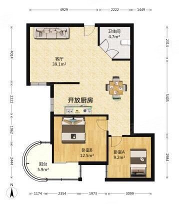 济南槐荫经十西路实力伴云居双气电梯房 两室两厅 交通方便 生活方便