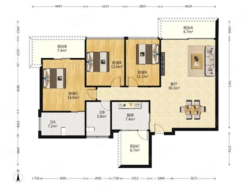 峻林(林和村) 3 房  160 方 繁华地段 次新小区