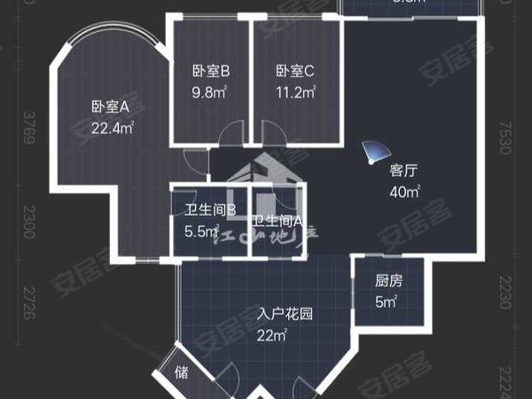 南宁青秀凤岭北塞纳维拉花园塞纳维拉花园 3房2厅出租房源真实图片