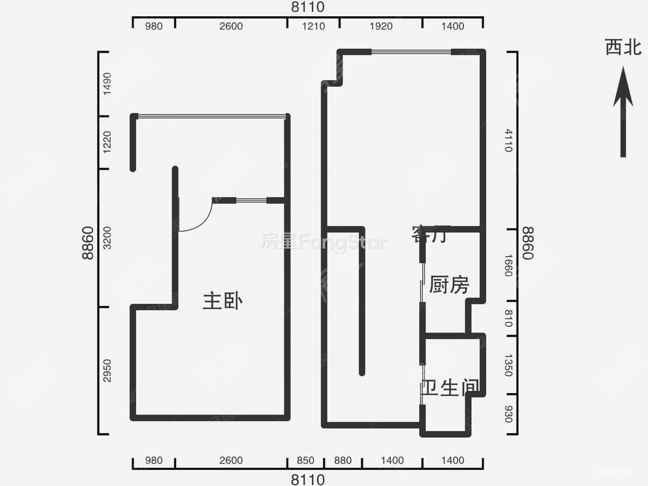 西城时代天悦苑2室1厅1卫39㎡南北24万