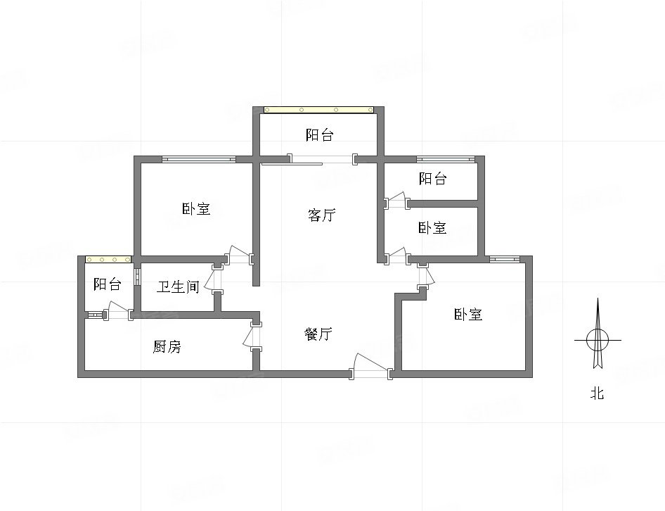 联发西城首府(一期)3室2厅1卫84.34㎡南北70万