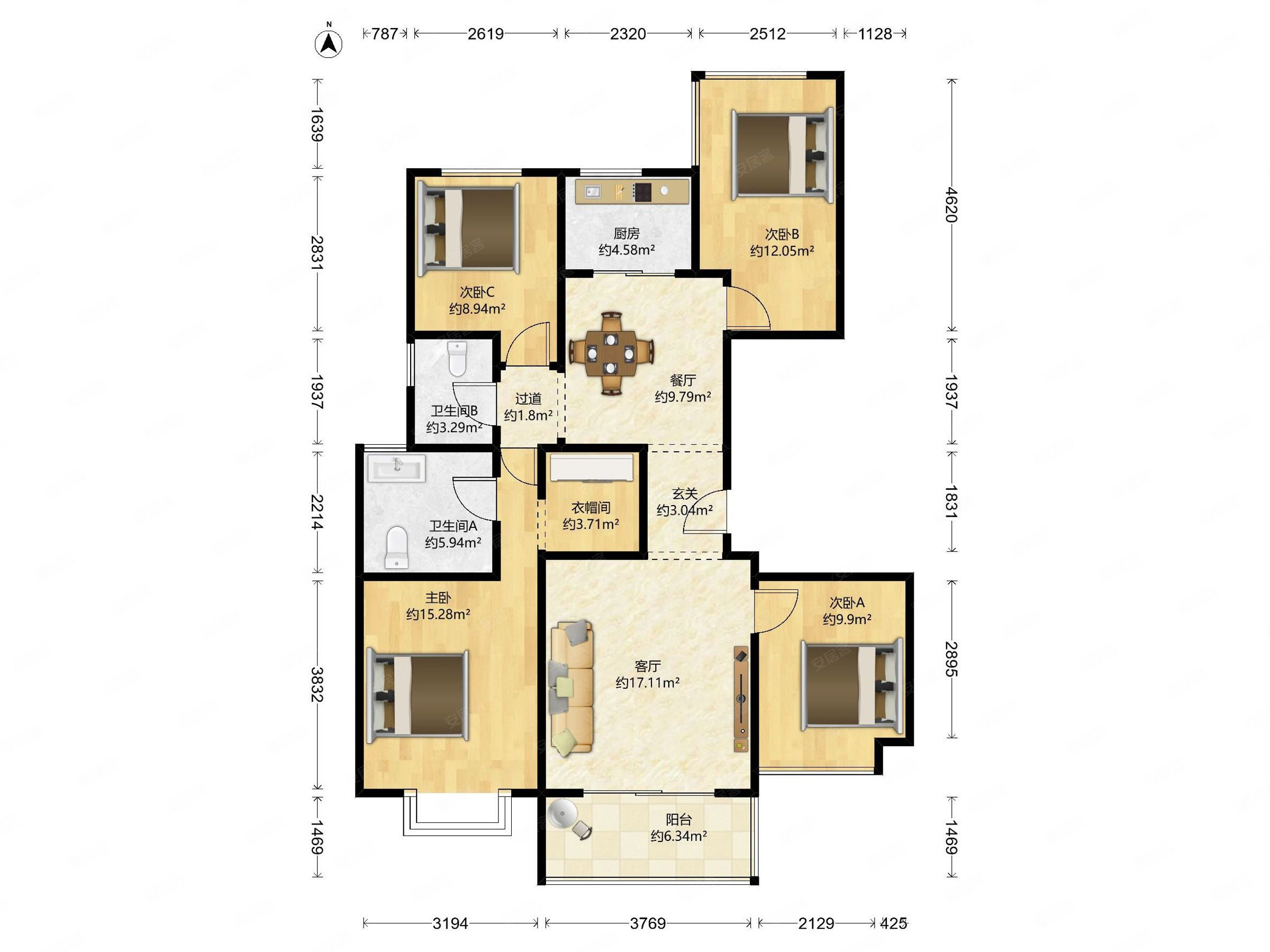 精装带地暖!四叶草户型 招商雍景湾 拎包入住 必看!