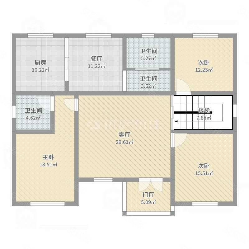 璧山CBD3室2厅2卫100.34㎡南北76.8万