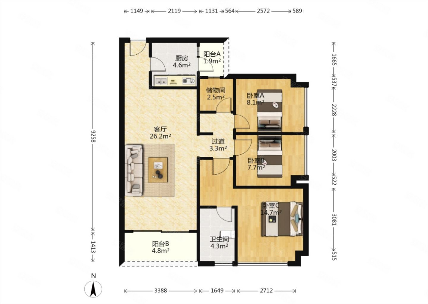 泰禾佛山院子 双卫格局 满二 精装好房 临地铁 朝南
