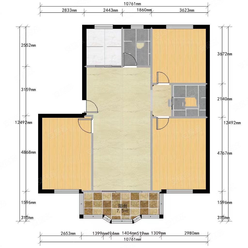 维罗纳贵都3室2厅2卫115.71㎡南北328万