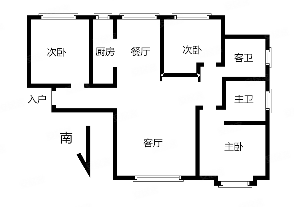 十七中海棠園精裝3居室樓層採光好免大稅隨時看房