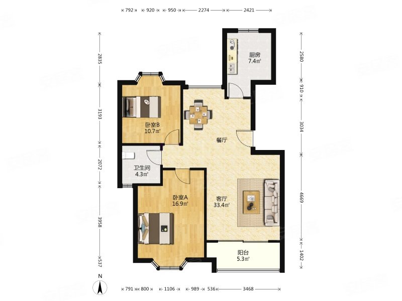 清华苑电梯中层 南北通 精装修 三号十八号线 近复旦财大