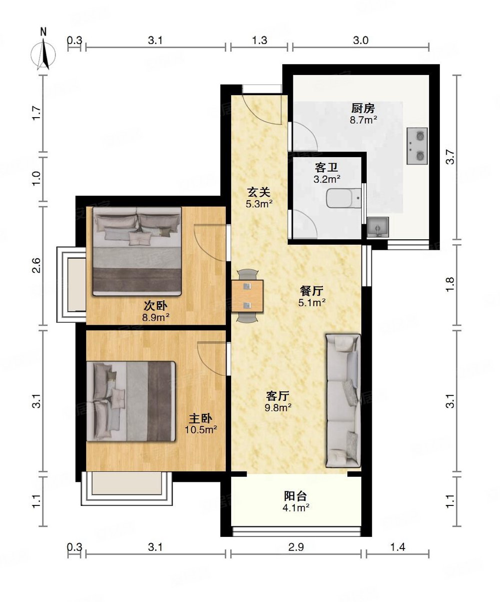 港湾两房精装急卖好楼层拎包入住税少,,临江港湾二手房,68万,2室2厅,1