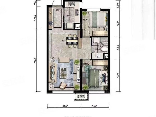 沈阳沈北新区正良万科北宸之光万科精装两室 全新家具家电齐全 出行