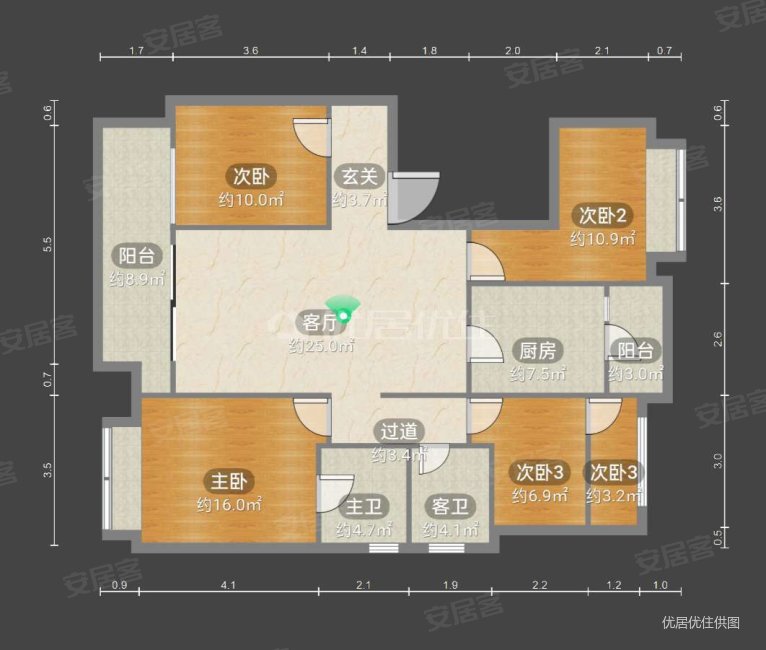 华润琨瑜府(西区)4室2厅2卫132㎡南北120万