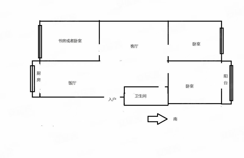 光大银行家属院3室2厅1卫110.37㎡南北81万