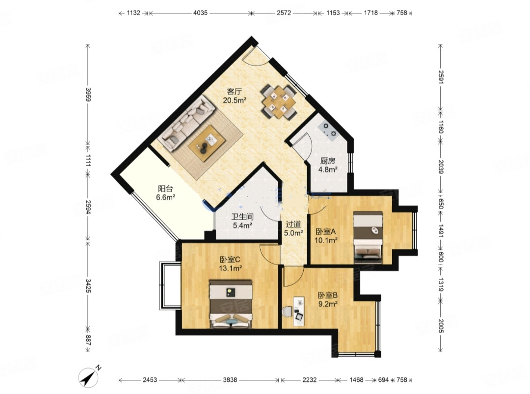 东华园三室南艳湖旁边采光很好随时看房小区环境优美