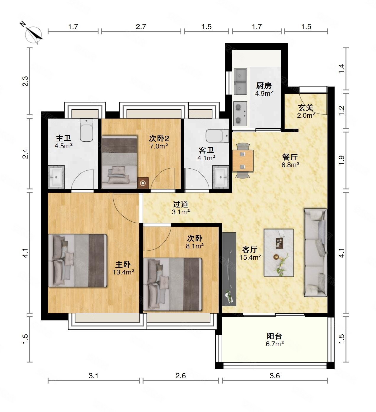 保利香颂 装修好 交通便利 南北通透 商业配套成熟 小