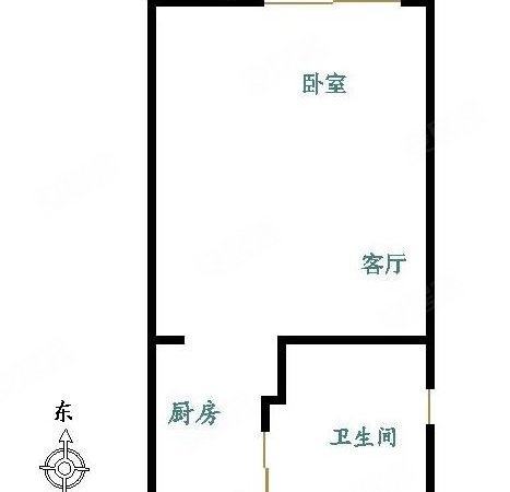 80㎡2室1厅1卫平面图图片