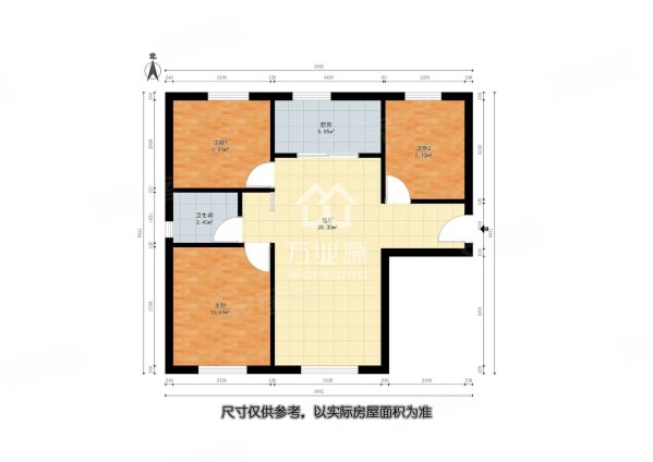 荷塘苑3室1厅1卫89㎡南105万