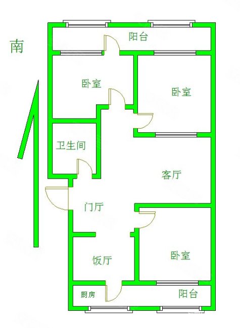 振兴北社区(南菜园北二区)3室2厅1卫93㎡南北145万