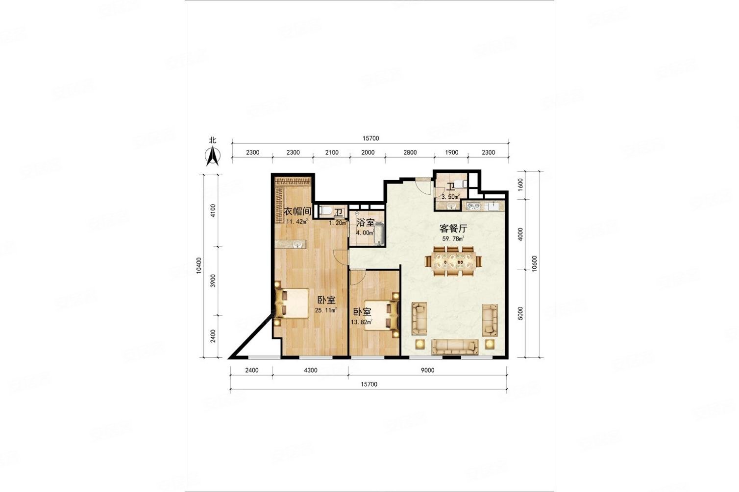 业主在京 诚意出售,梵悦108二手房,2100万,2室2厅,1卫,188平米-北京