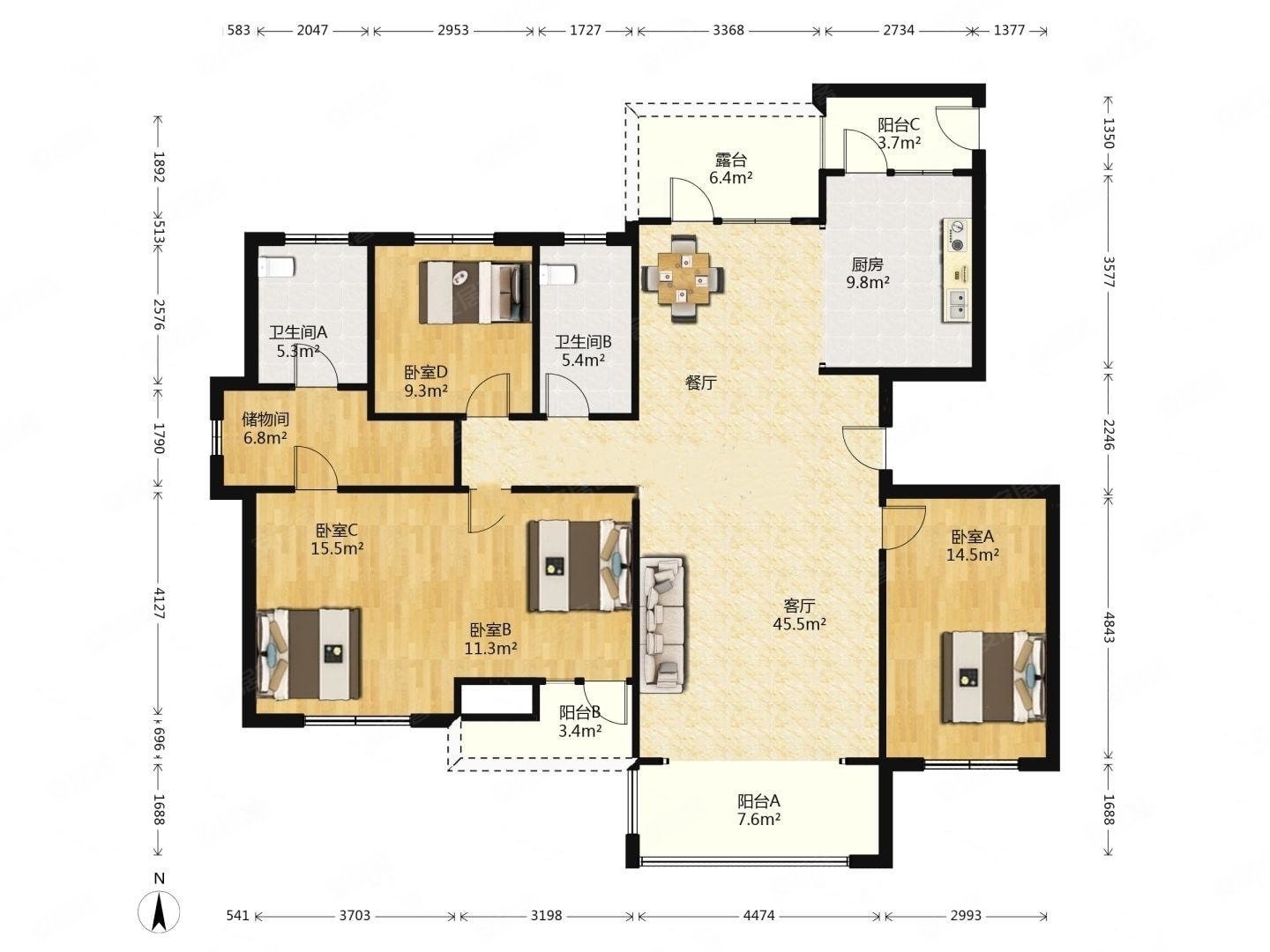 世园会 和达紫御 多层电梯洋房 精装套四 采光好 送南北露台
