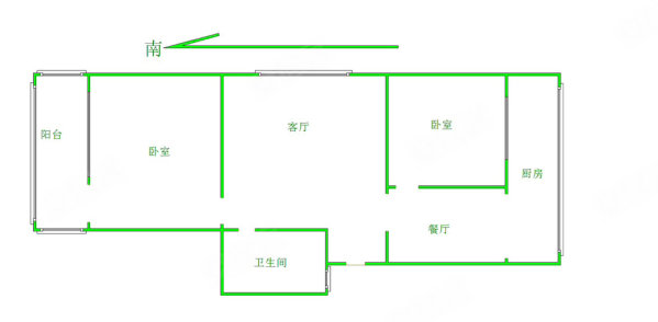 淮海小区2室2厅1卫86㎡南北53万