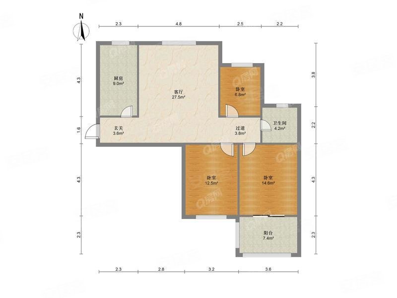 次新房满二兴华苑b区简装97平3室1厅临地铁中间楼层