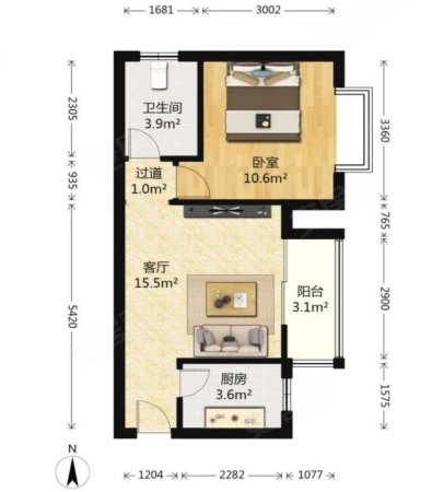 融侨馨苑(东区)1室1厅1卫51.14㎡东105万