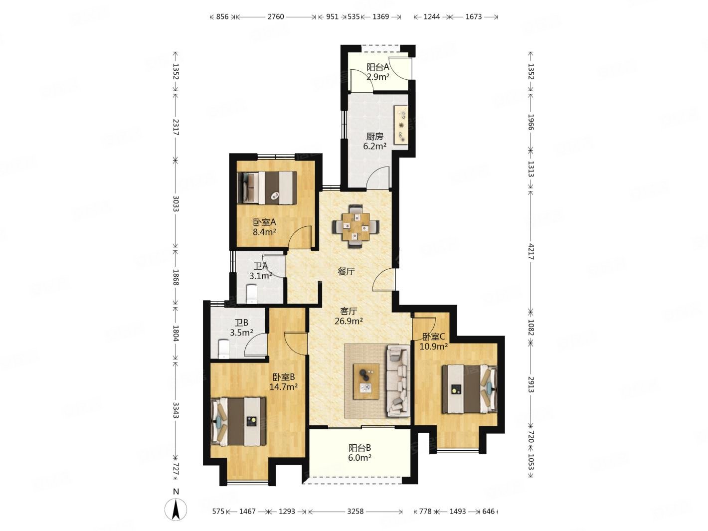 急售姚江新城云水湾全新白坯户型方正看房方便
