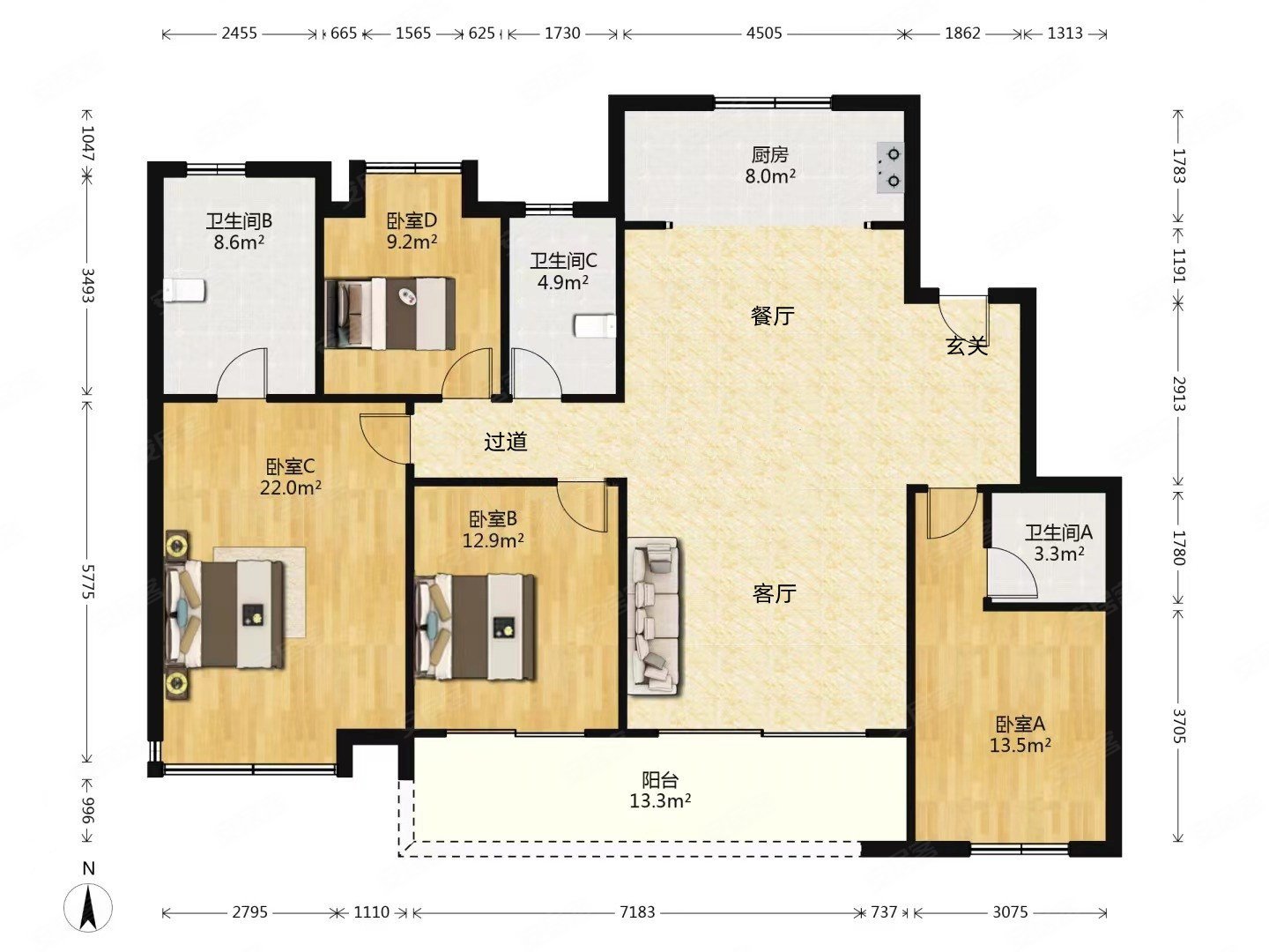 大户型改善毛坯次新诚意出售随时看房楼层位置好
