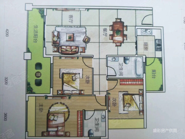 帝煌山庄3室2厅2卫126㎡南北39万