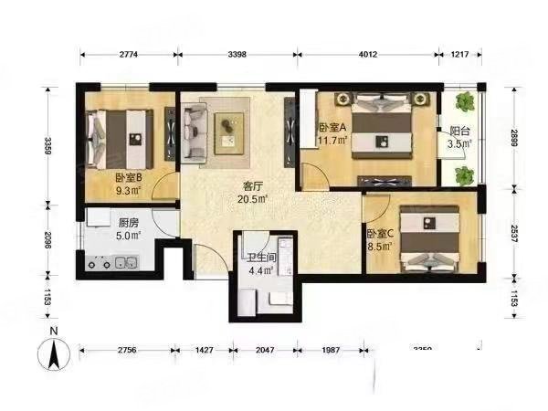 【多图】东会新村,管庄租房,东会小区下楼就是管庄地铁口 包网 可押一