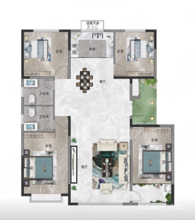 欣泰天佑府4室2厅2卫150㎡南北130万