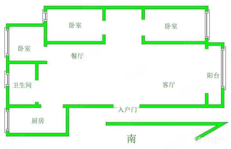 金水源文青苑3室2厅1卫118㎡南北76万