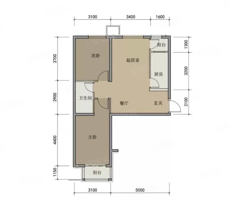 亿朋苑三区2室1厅1卫71.33㎡南北245万