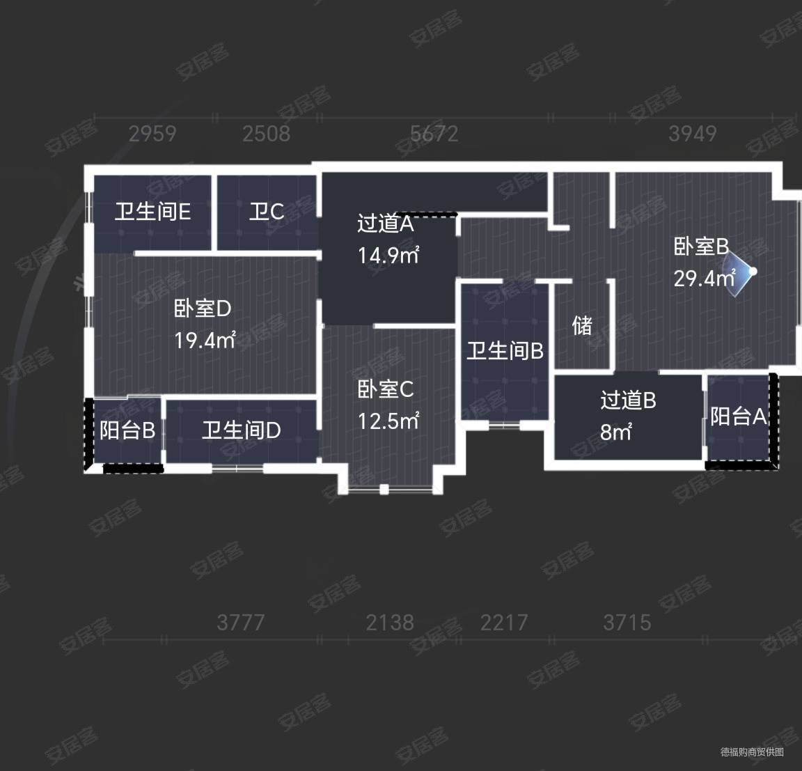 东湖山花雨别墅5室3厅4卫283.6㎡南北280万